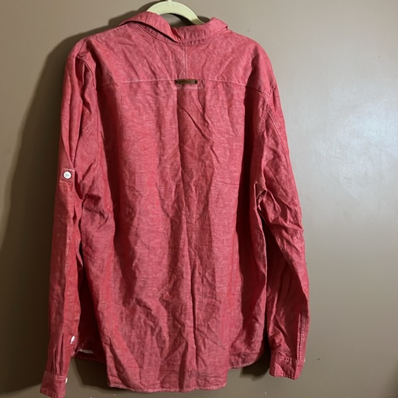 Union made linen blend Buffalo David Bitton shirt. B7 - Picture 5 of 9